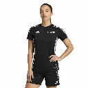 Zwart Adidas sportshirt_FITLIGHT-logo_dames-front-model 2.webp