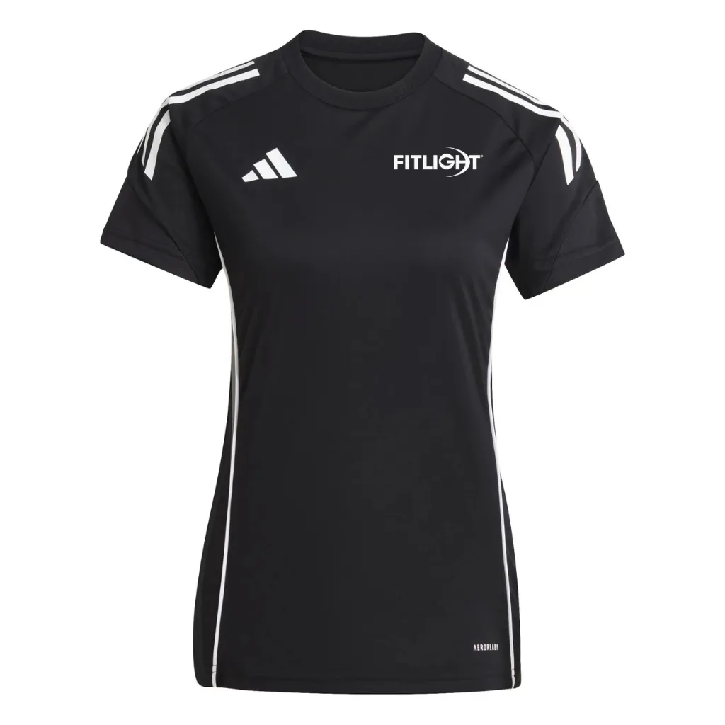 Zwart Adidas sportshirt_FITLIGHT-logo_dames_front.webp